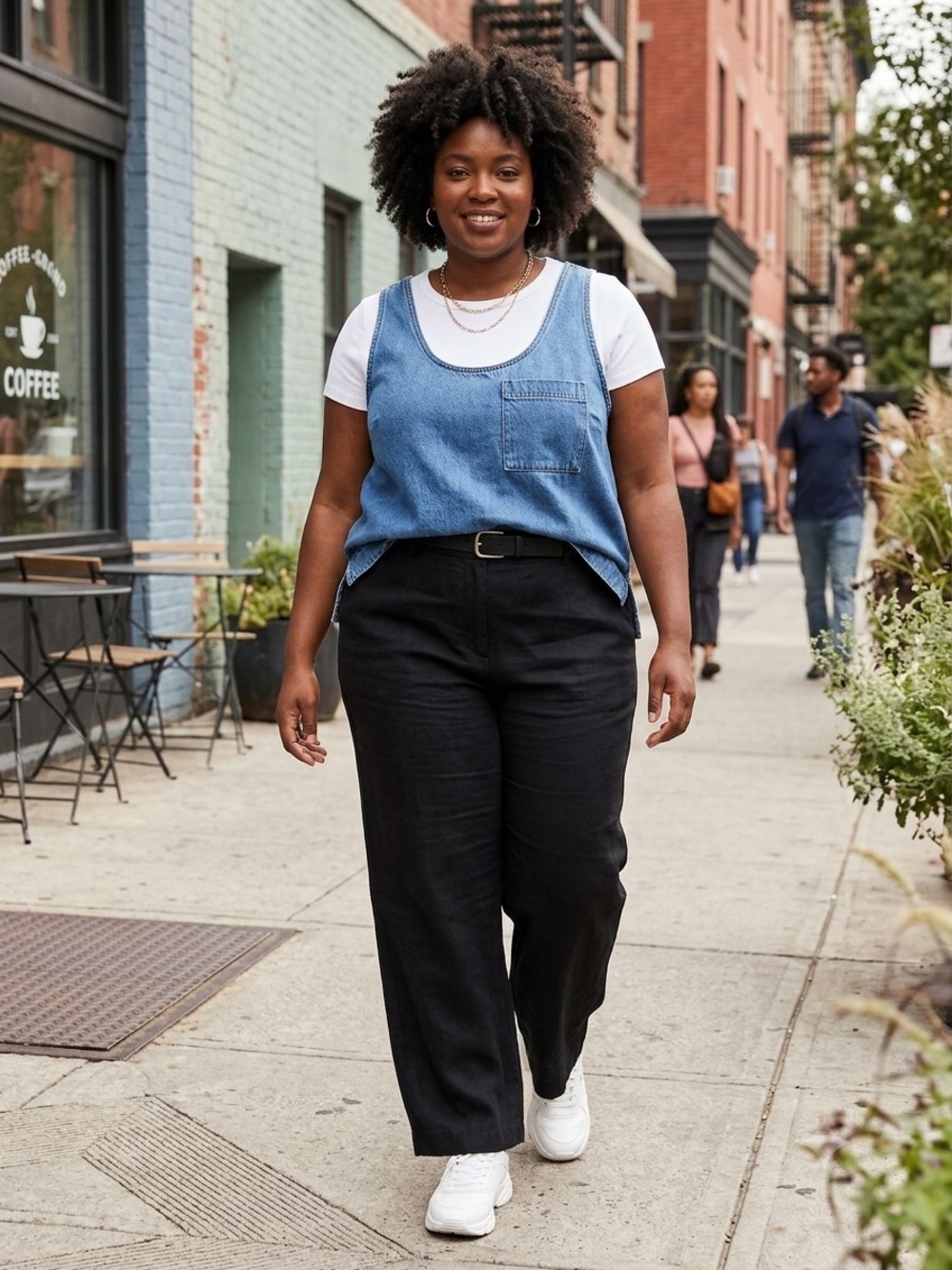 Universal Thread‎ Blue Denim-Look Scoop Neck Camisole